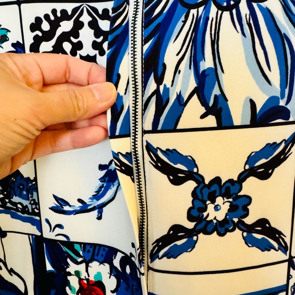 Be Inspired Blue And Red Patterned Mini Dress - image 7